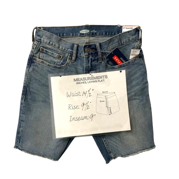 Old Navy Blue Denim Short Jean SZ 29 Women Capri Streetwear Comfort Cut-off NWT - Picture 4 of 4